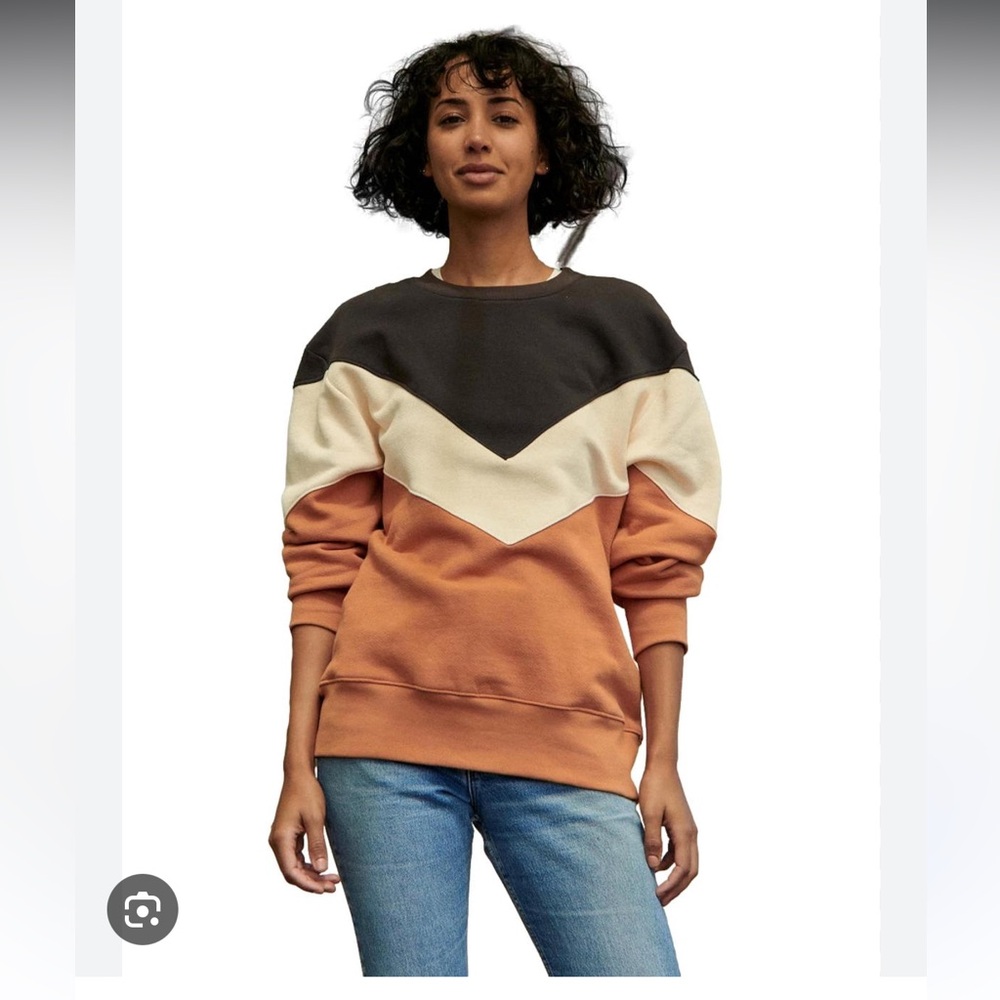 Anthropologie SUNDRY Womens Sweatshirts Sienna Colorblock Sweatshirt